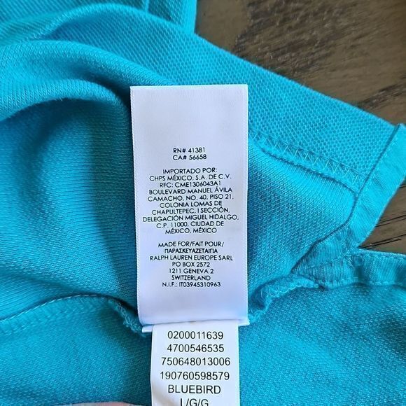 Chaps Bluebird Turquoise Short Sleeve100% Cotton Polo Shirt Sz L - Picture 8 of 10